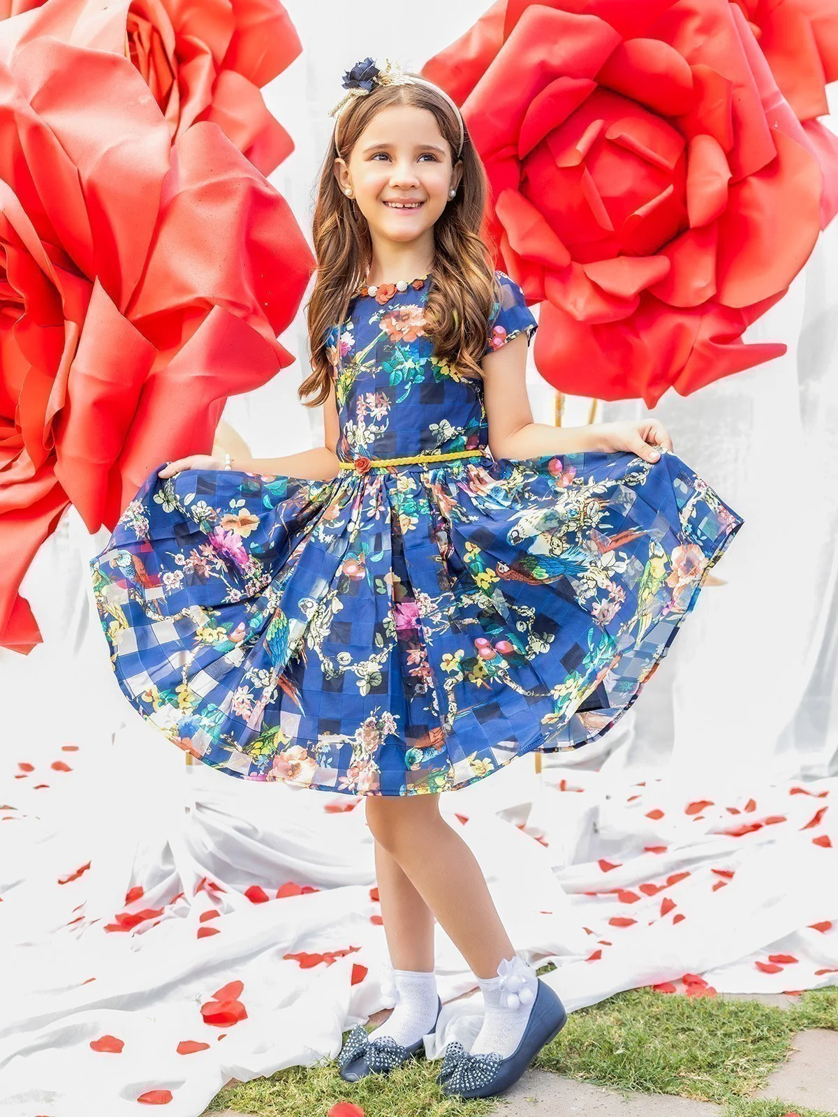 Girl's Blue Multi Frock - EGTF21S-0822 - Image 4