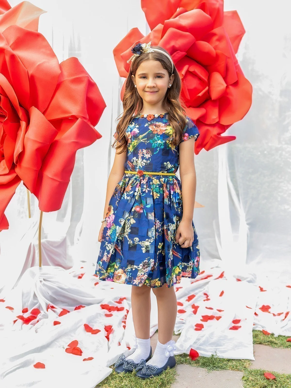 Girl's Blue Multi Frock - EGTF21S-0822 - Image 5