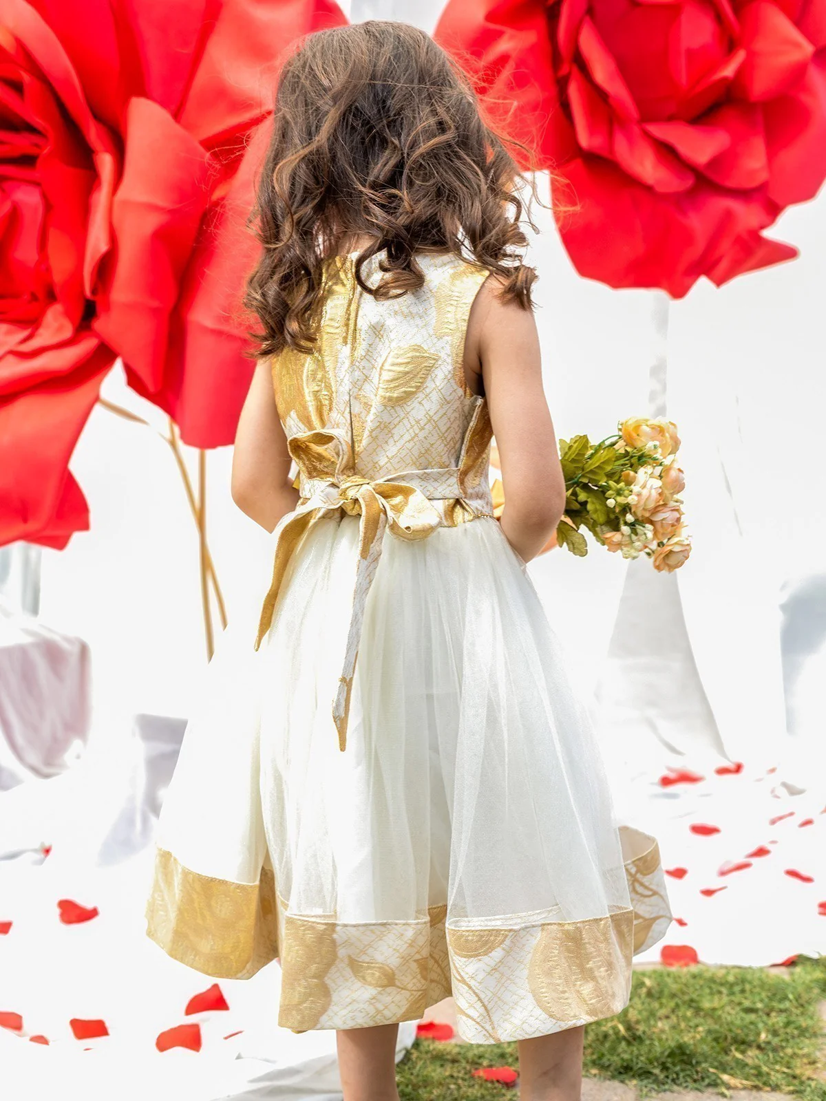 Girl's Cream Frock - EGTF21S-0824 - Image 6