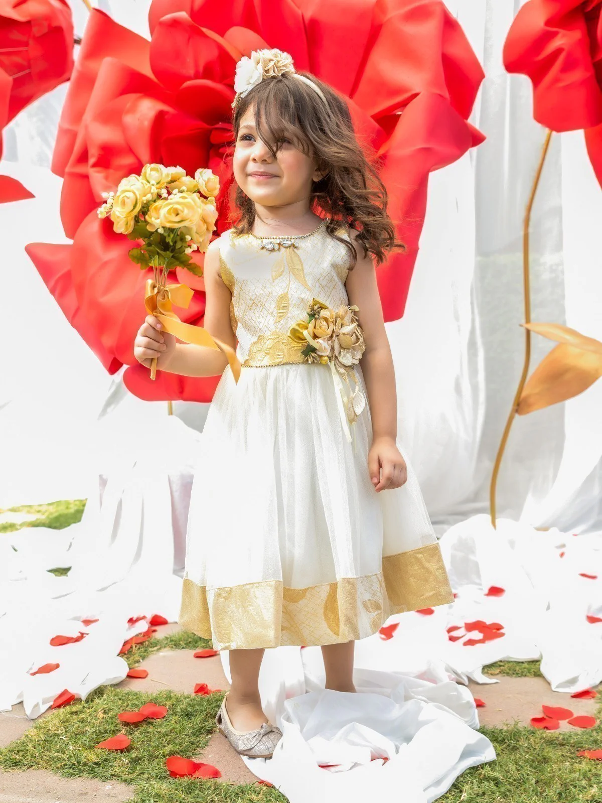 Girl's Cream Frock - EGTF21S-0824 - Image 7