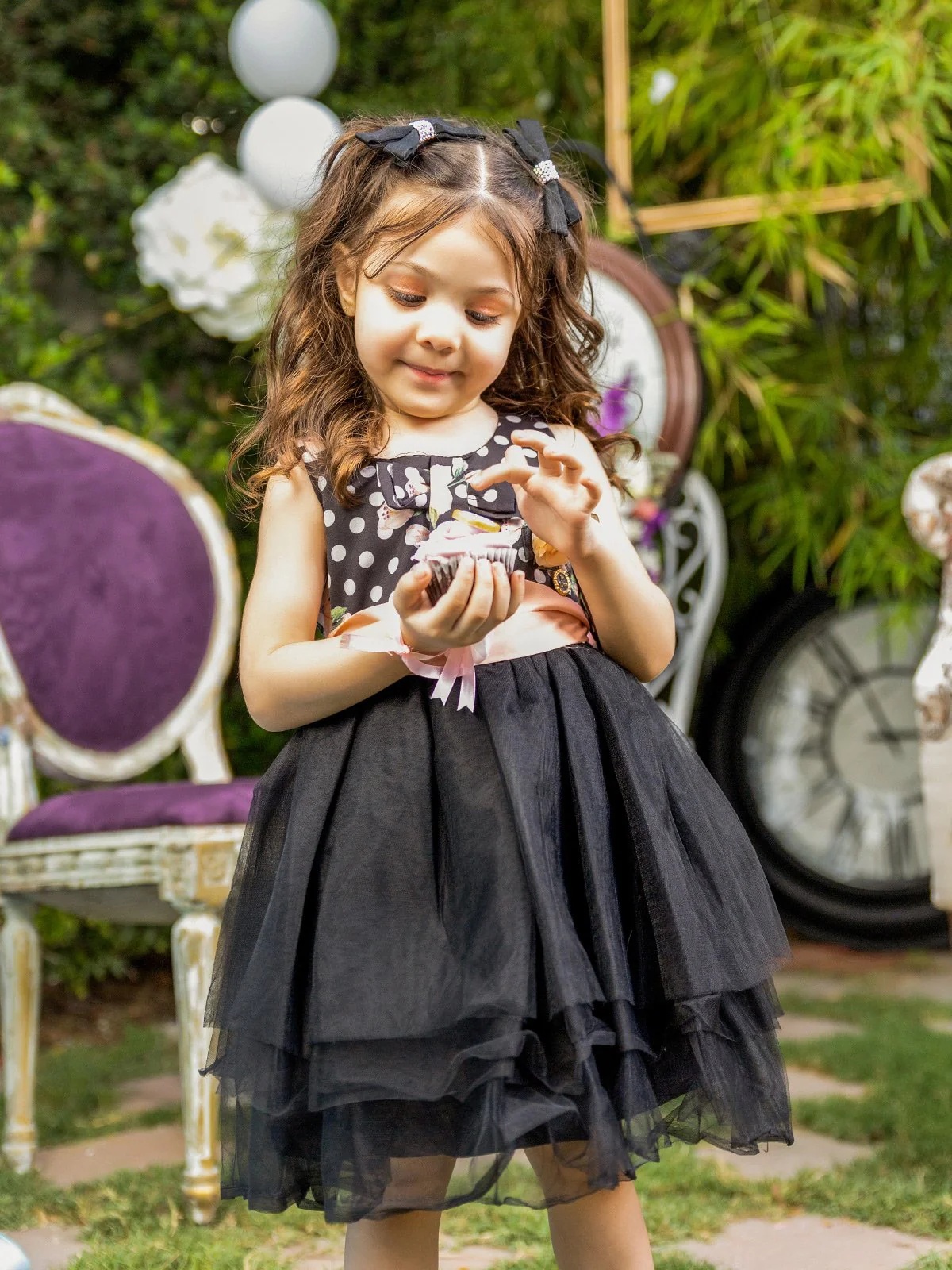 Girl's Black Frock - EGTF21S-0830 - Image 2