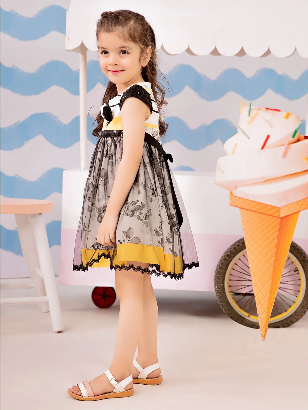 Girl's Grey Frock - EGTF21S-0833 - Image 3