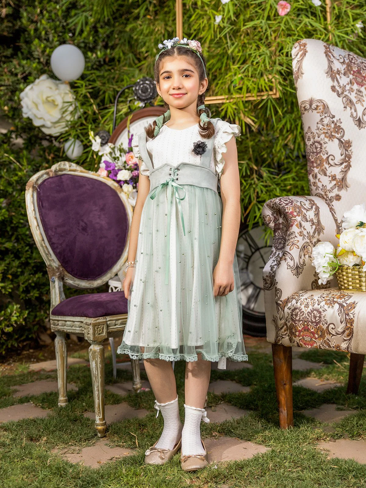 Girl's Green Frock - EGTF21S-0842