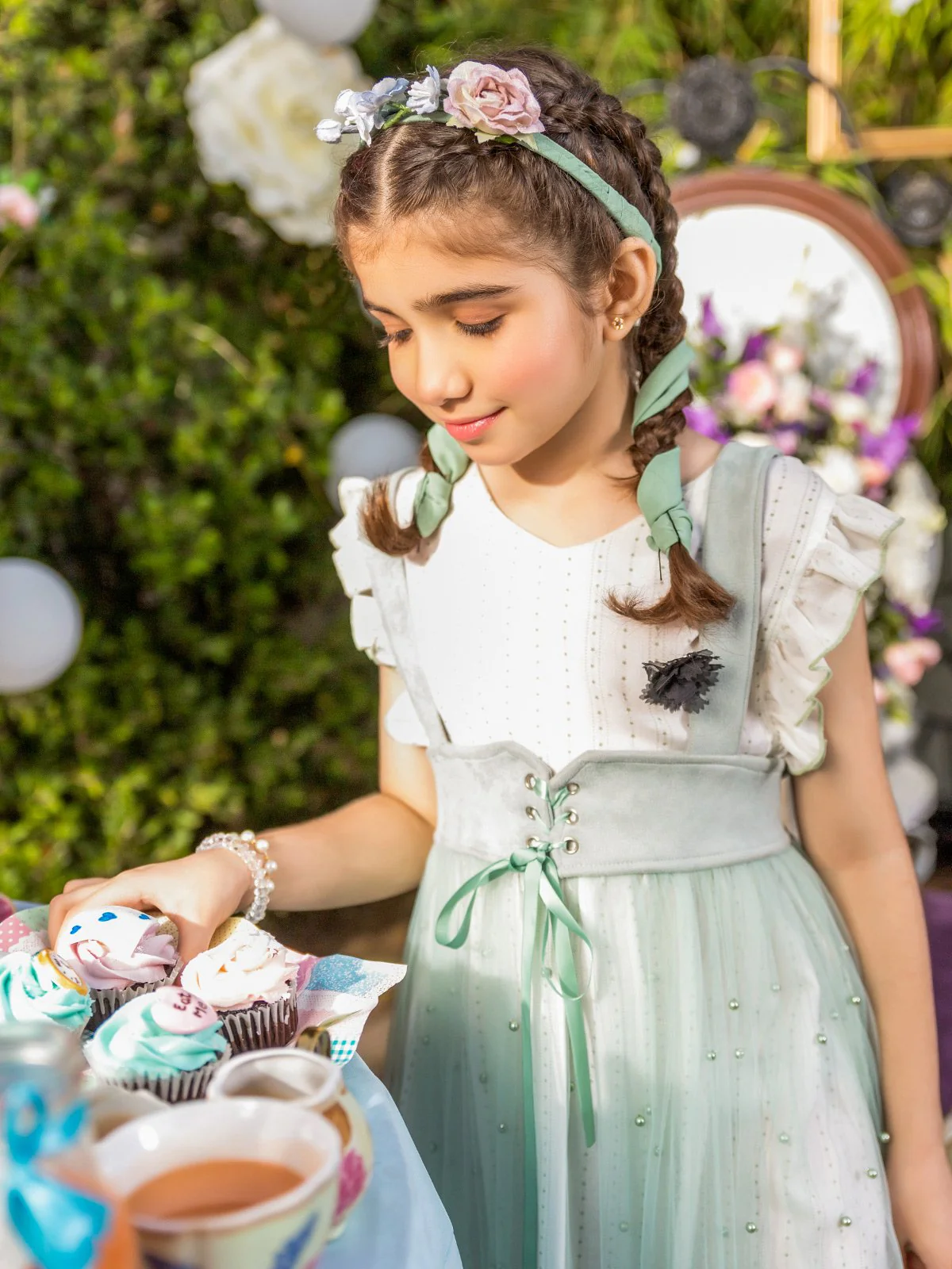 Girl's Green Frock - EGTF21S-0842 - Image 2