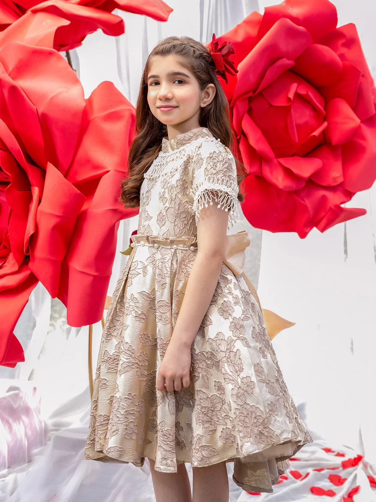 Girl's Beige Frock - EGTF21S-0844 - Image 3