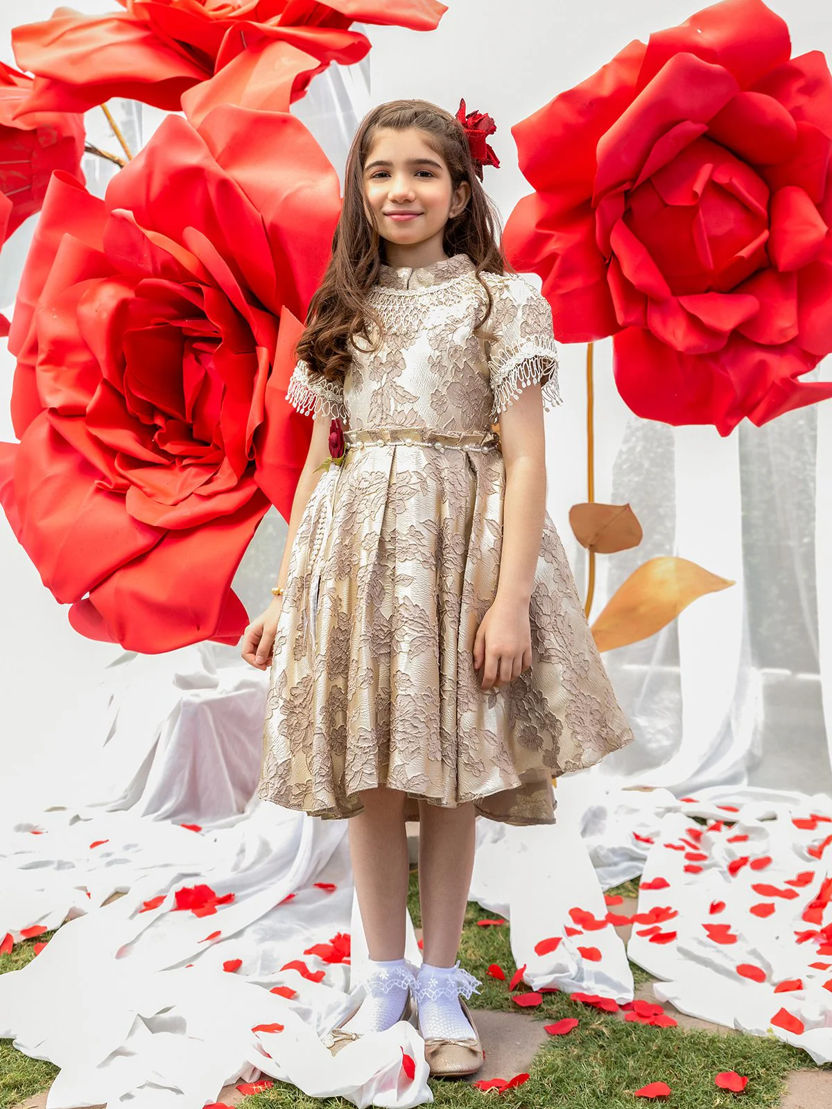 Girl's Beige Frock - EGTF21S-0844 - Image 5