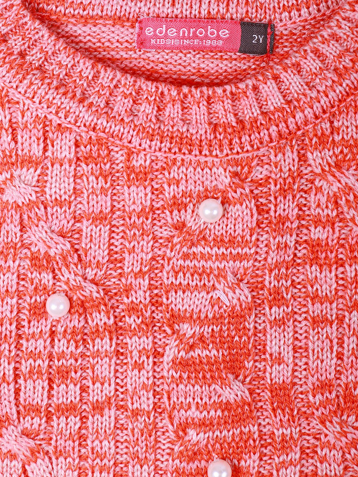 Girl's Peach Sweater Frock - EGTF21W-004 - Image 2
