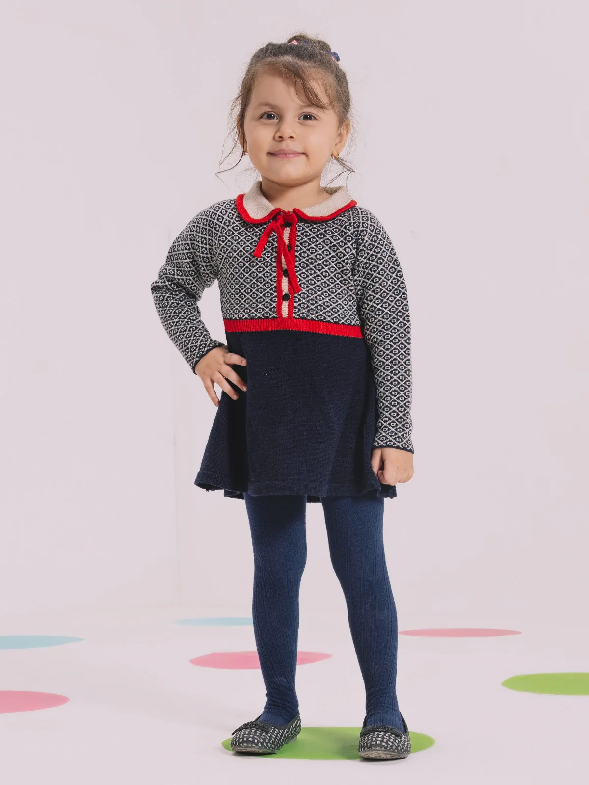 Girl's Multi Sweater Frock - EGTF21W-007