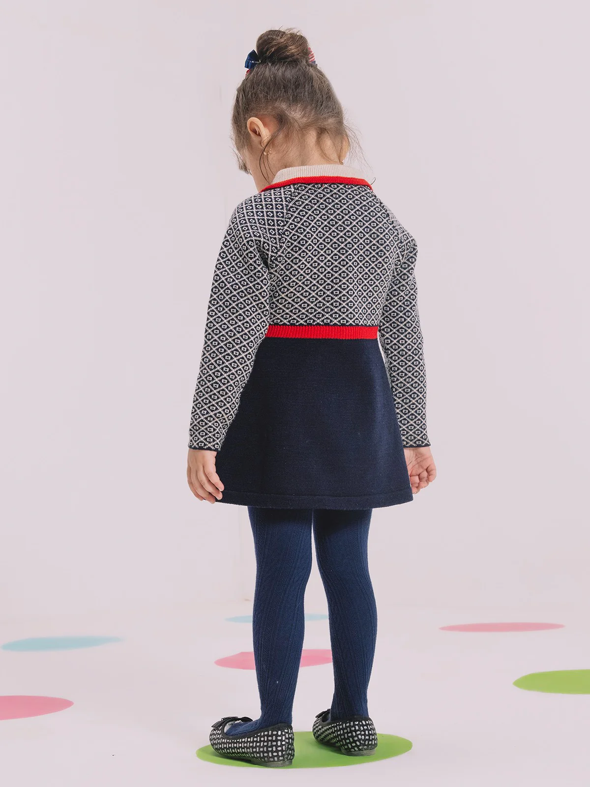 Girl's Multi Sweater Frock - EGTF21W-007 - Image 3