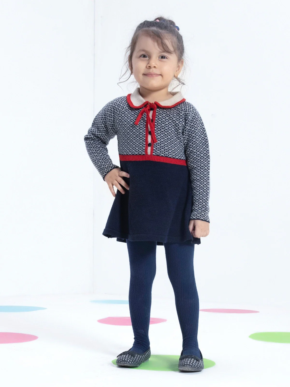 Girl's Multi Sweater Frock - EGTF21W-007 - Image 4