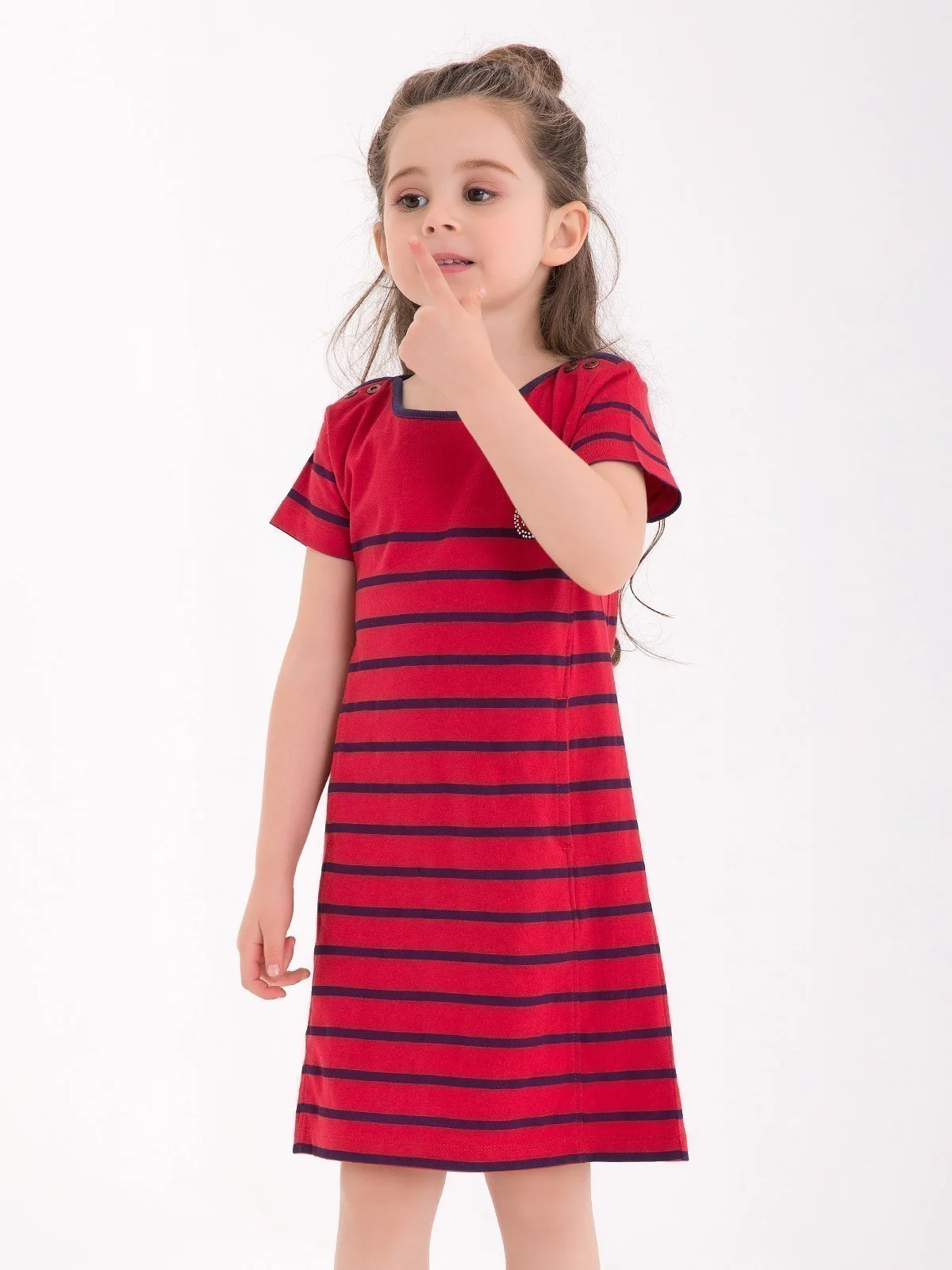 Girls Red Frock - EGTFK18S-005 - Image 2