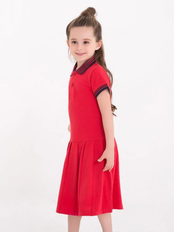 Girls Red Frock - EGTFK18S-010 - Image 2