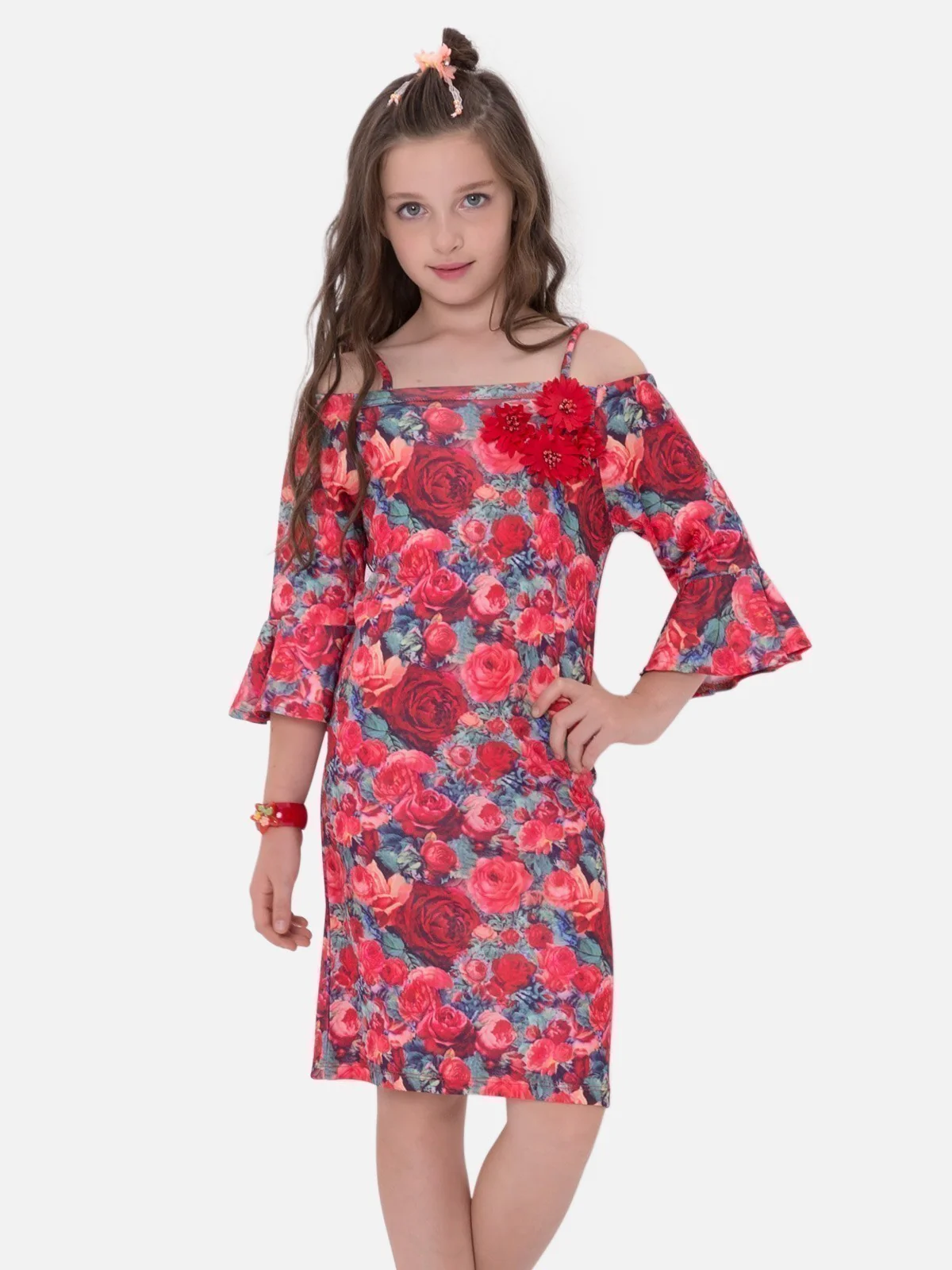 Girl's Red Frock - EGTFK18W-062 - Image 2
