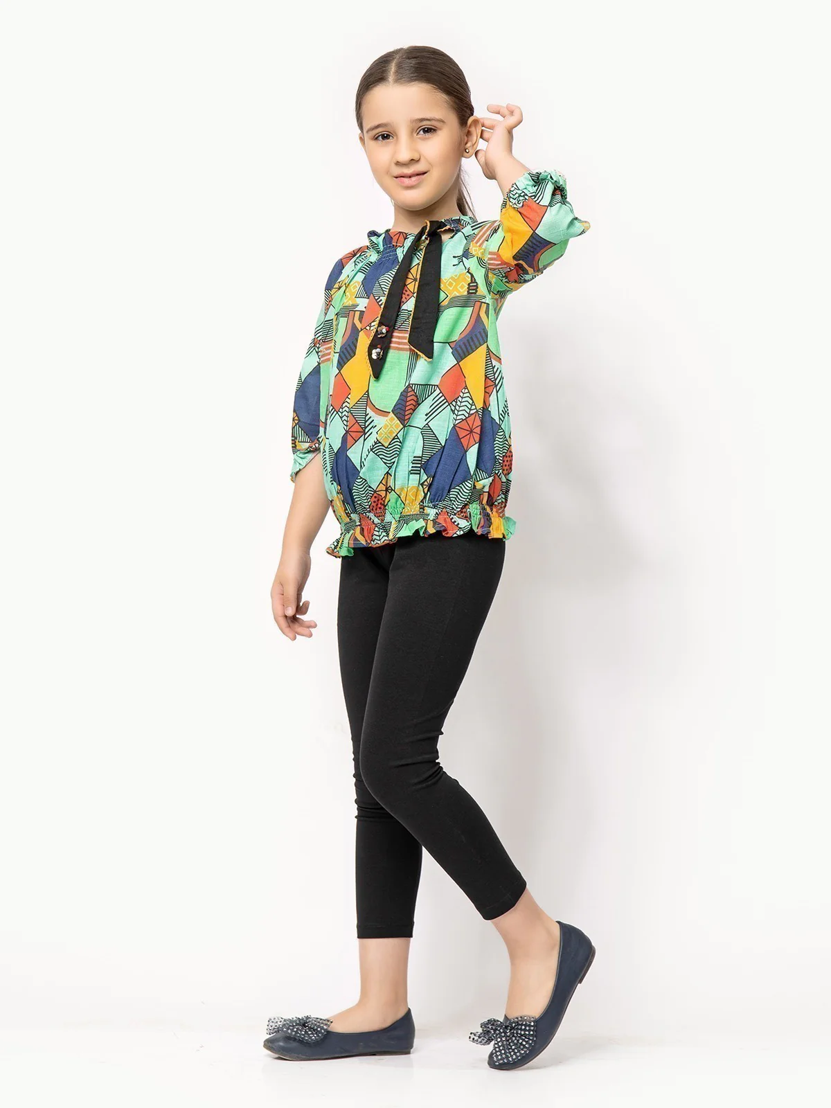 Girl's Sea Green Fusion Top - EGTFT21-002 - Image 3