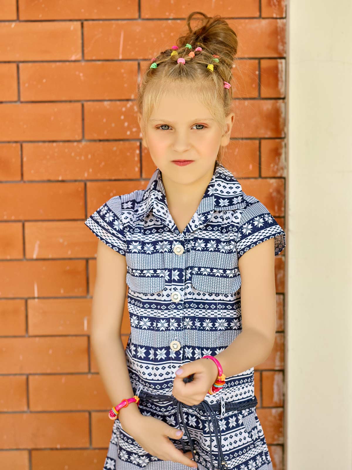 Girl's Blue & White Frock - EGTFW18S-065 - Image 2