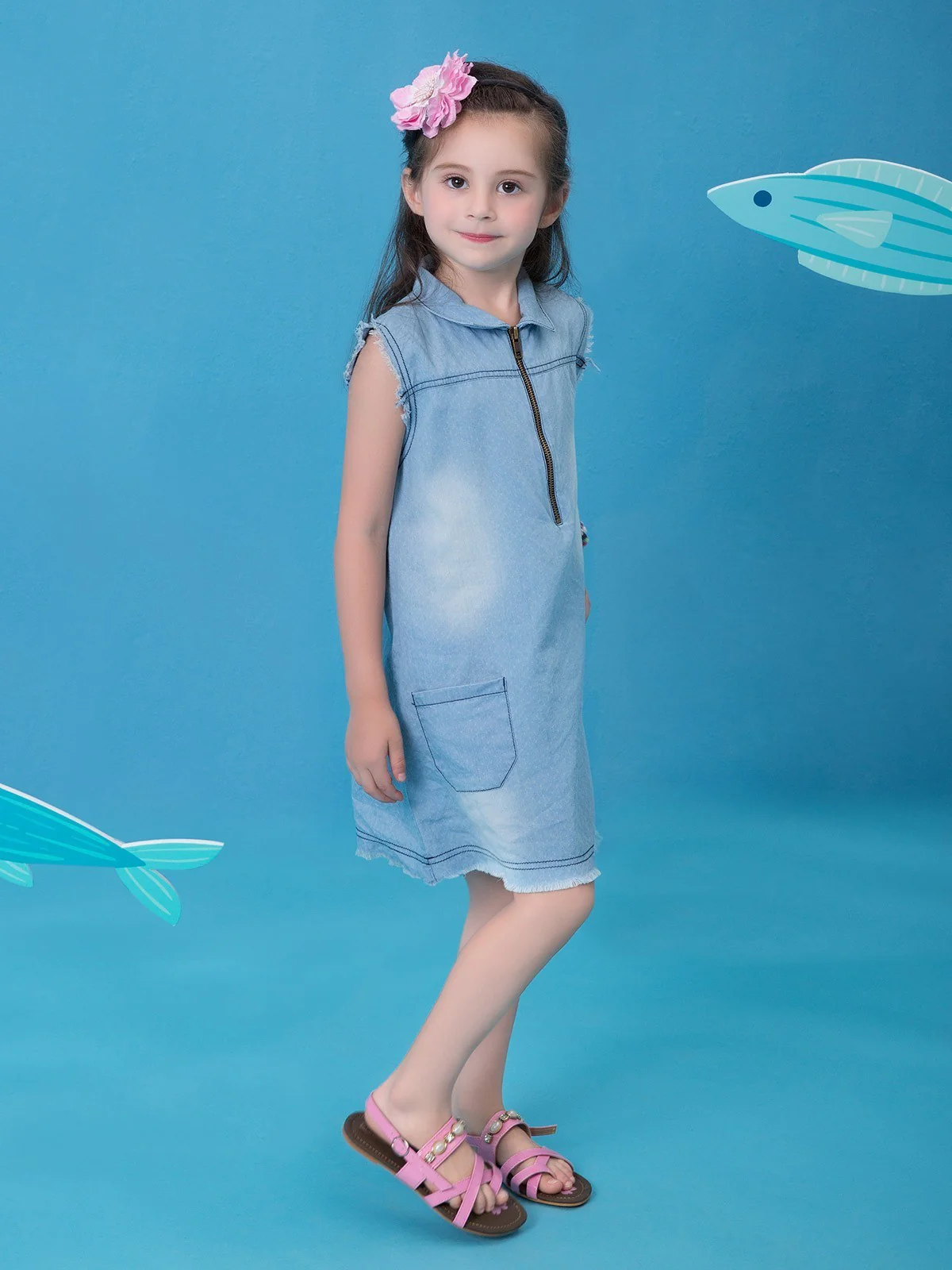 Girl's Light Blue Frock - EGTFW18S-089 - Image 2