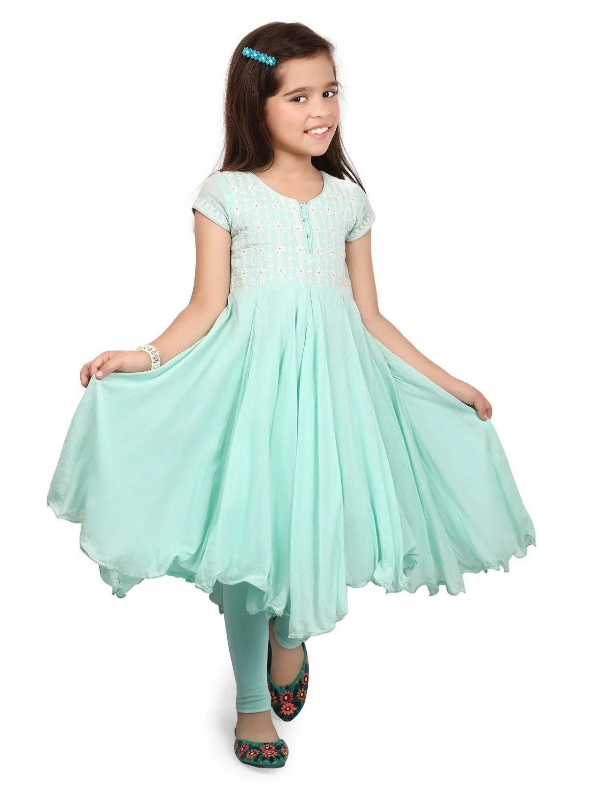 Girl's Turquoise Frock - EGTFW19S-093 - Image 2
