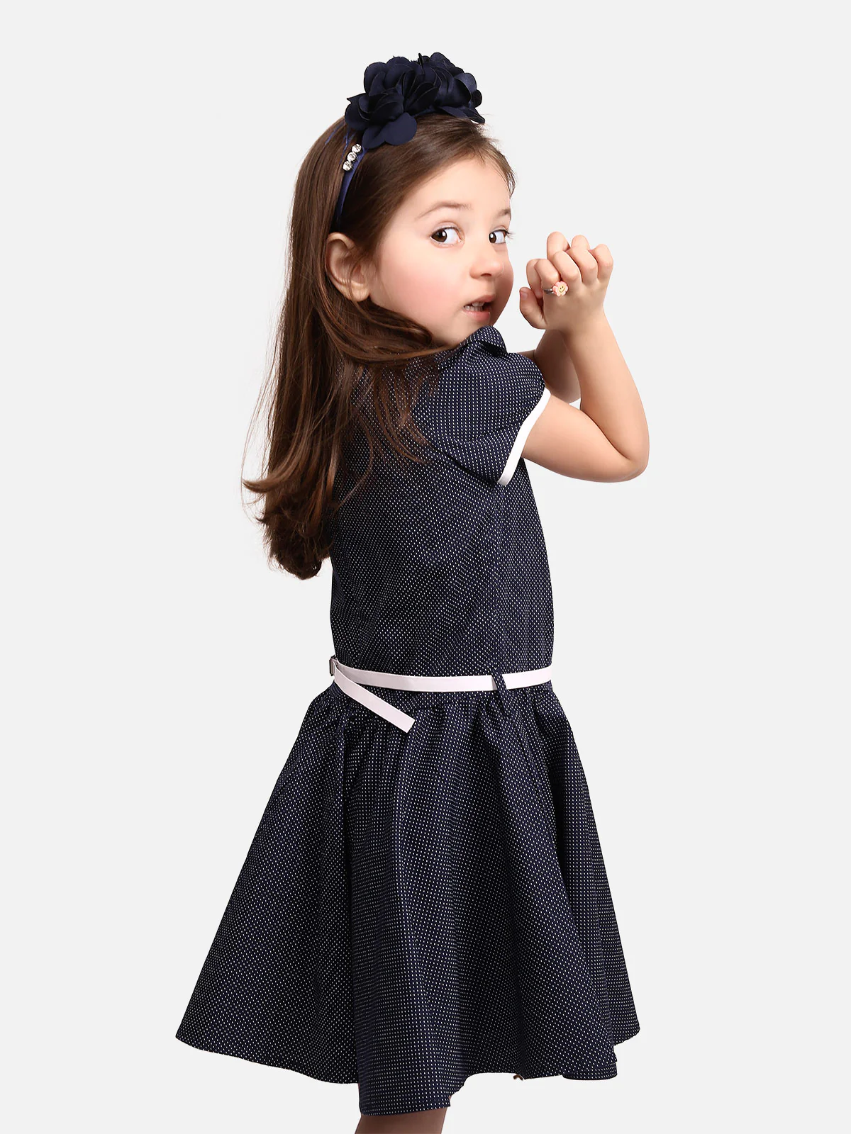 Girl's Navy Blue Frock - EGTFW19S-120 - Image 3