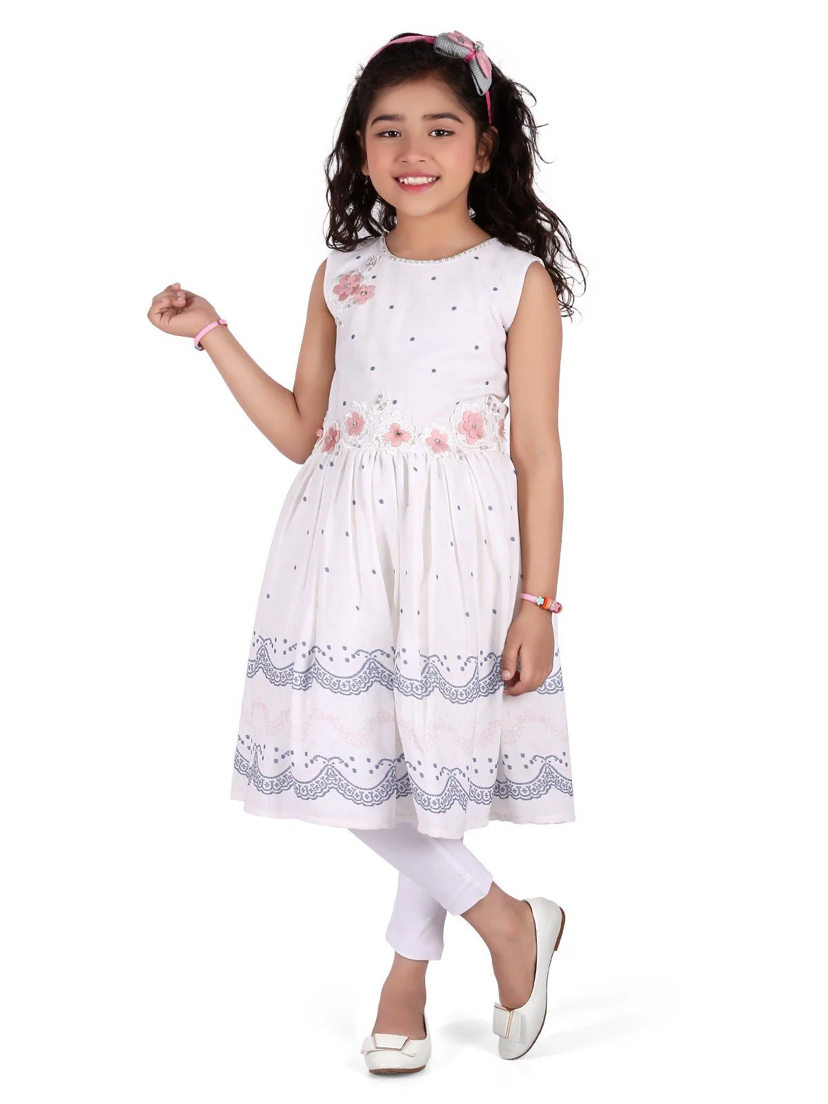 Girl's Off White Frock - EGTFW19S-140 - Image 2