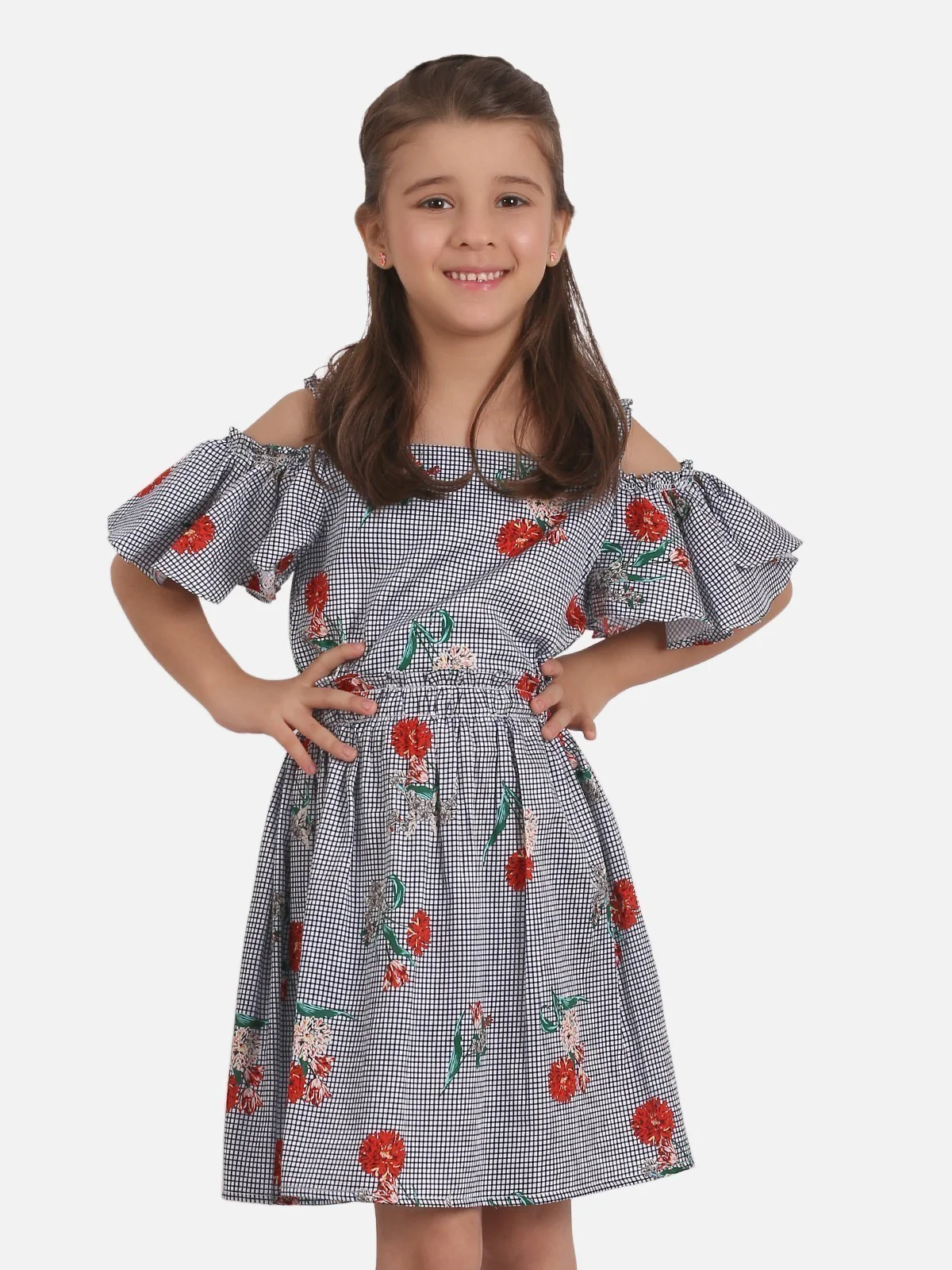 Girl's Blue Check Frock - EGTFW19S-215 - Image 3