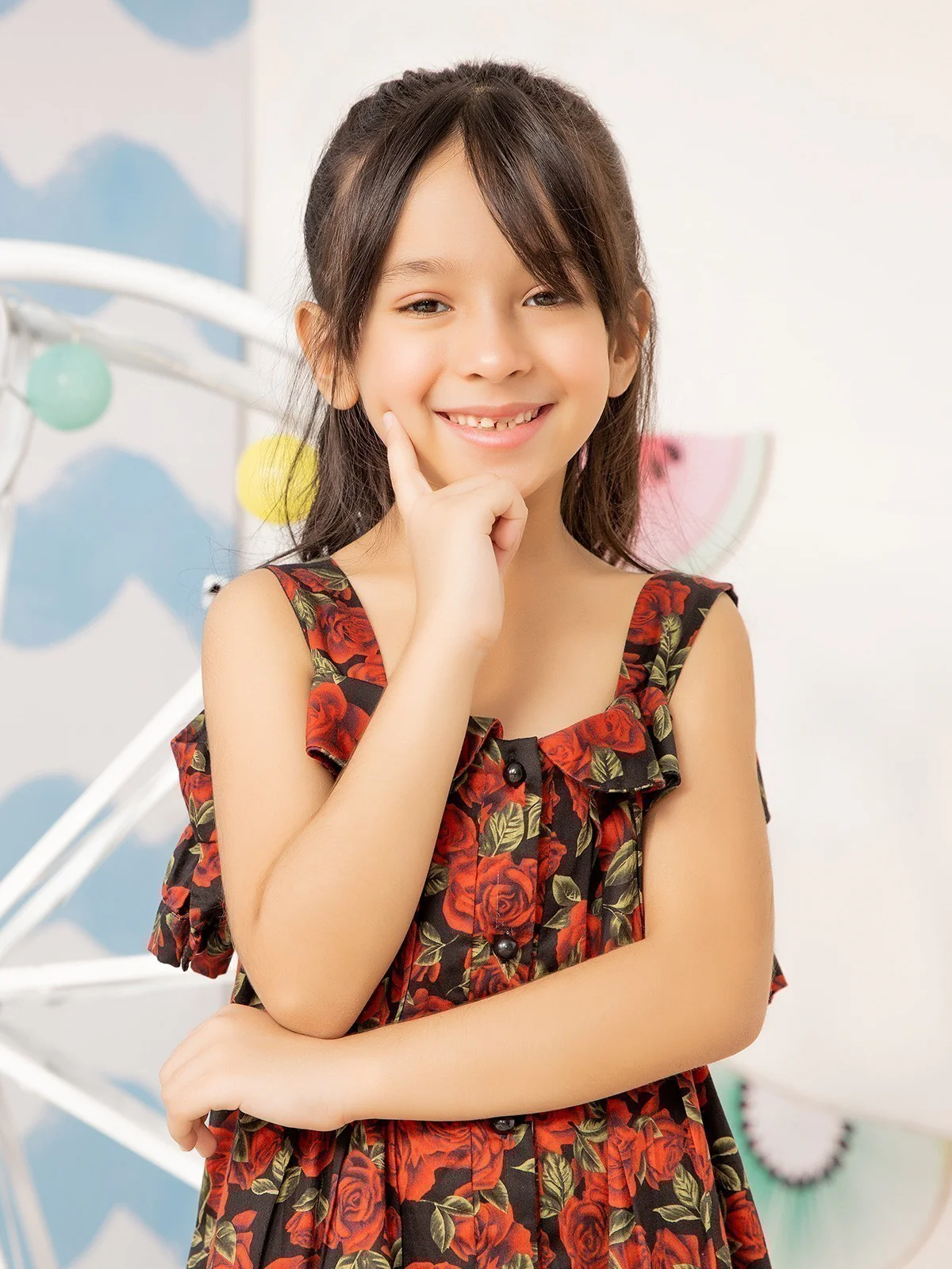 Girl's Red & Black Frock - EGTFW19S-224 - Image 2