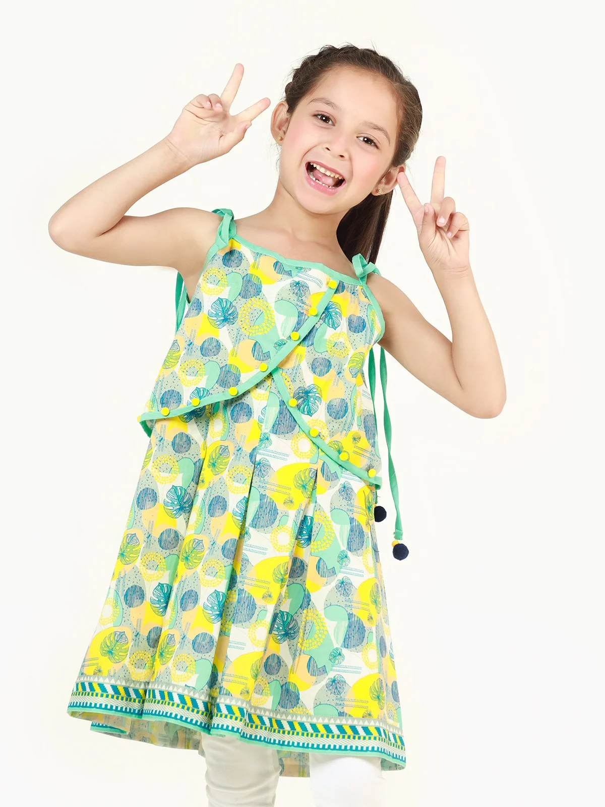 Girl's White Multi Frock - EGTFW21S-282 - Image 2