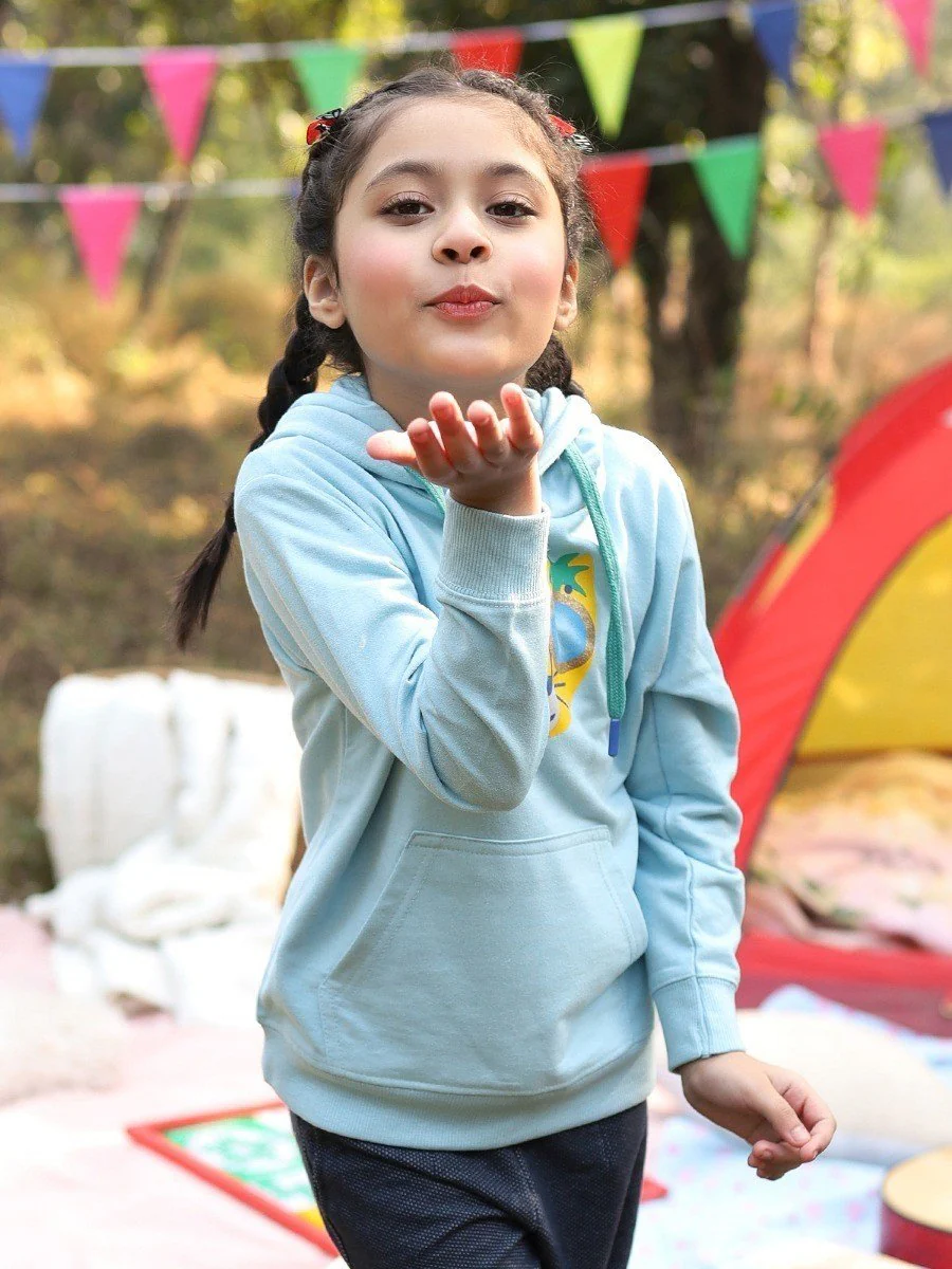 Girl's Sky Blue Hoodie - EGTH20-003 - Image 3
