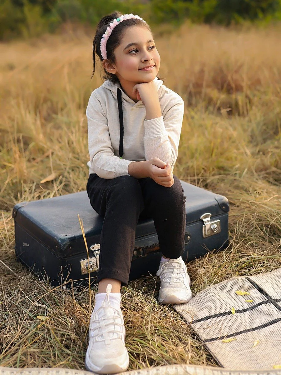 Girl's Oatmeal Hoodie - EGTH20-005 - Image 3