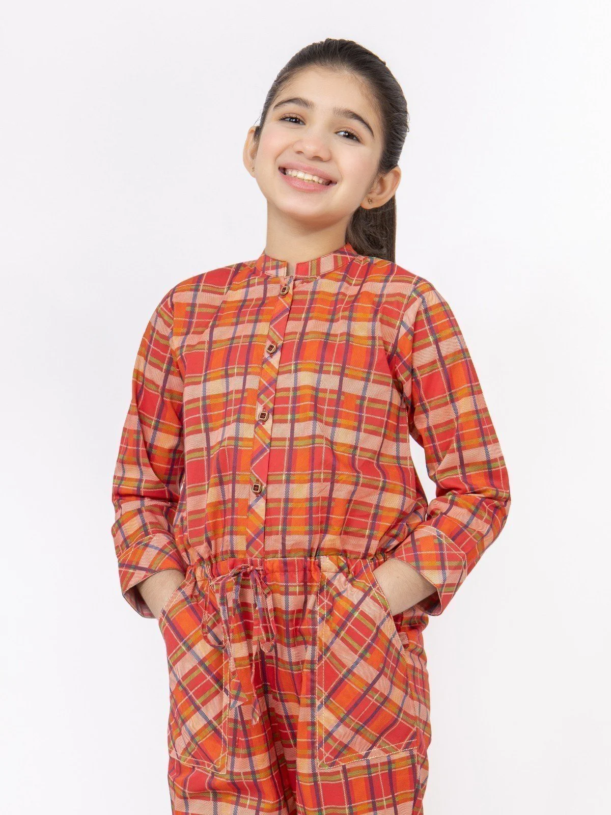 Girl's Dark Peach Jumpsuit - EGTJS21-003 - Image 2