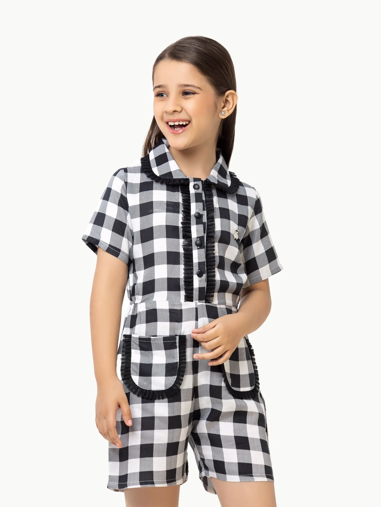 Girl's Black & White Jumpsuit - EGTJSW22-003 - Image 4