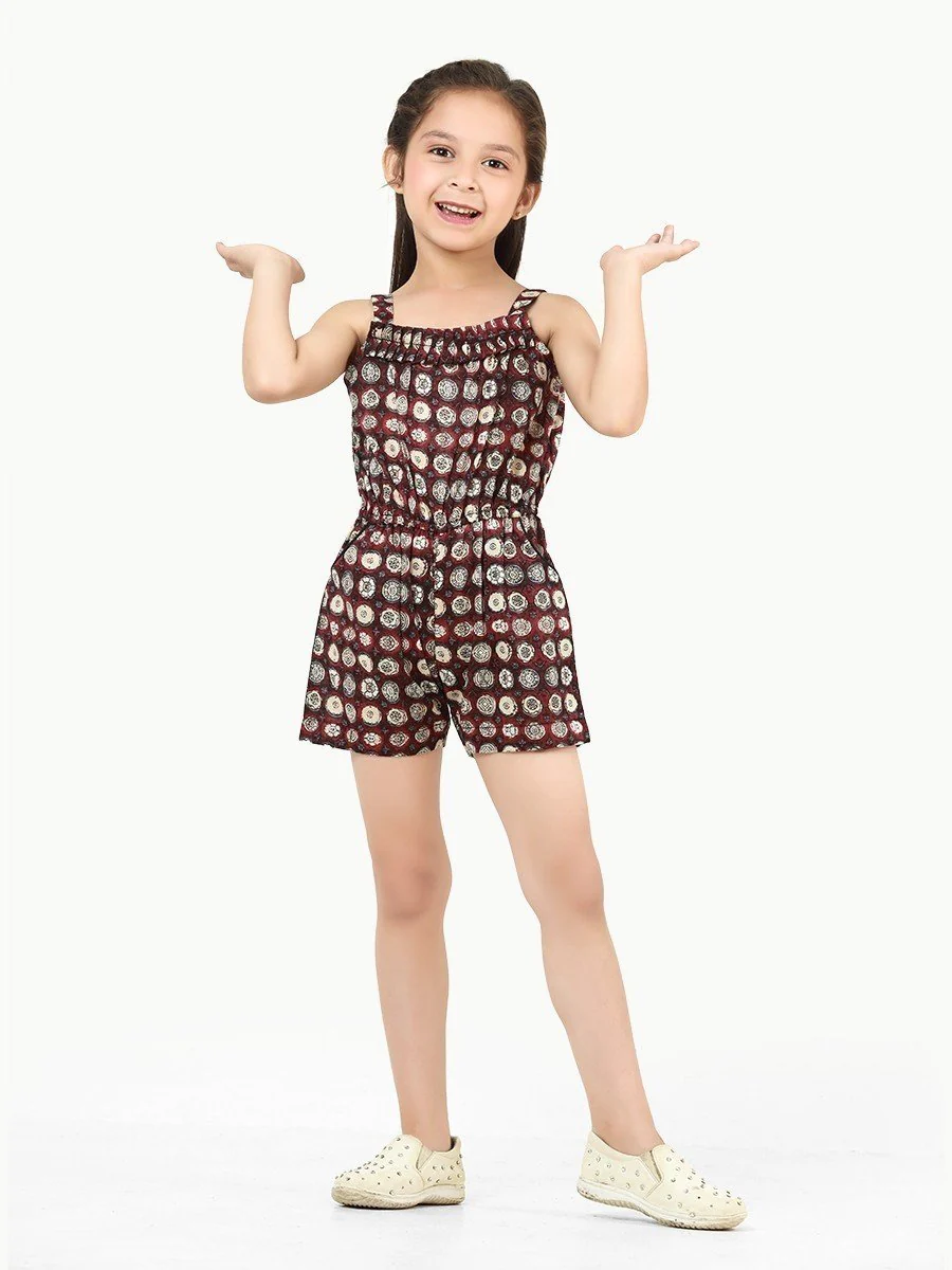 Girl's Burgundy Jumpsuit - EGTJSW22-008 - Image 3