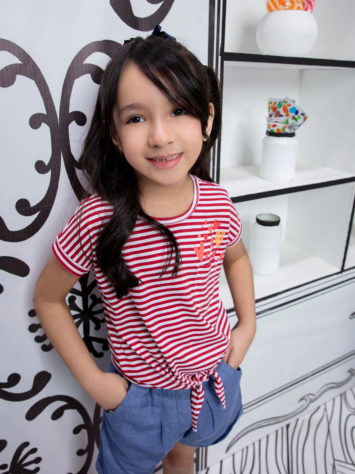 Girl's Maroon & White Top - EGTK21-017 - Image 2