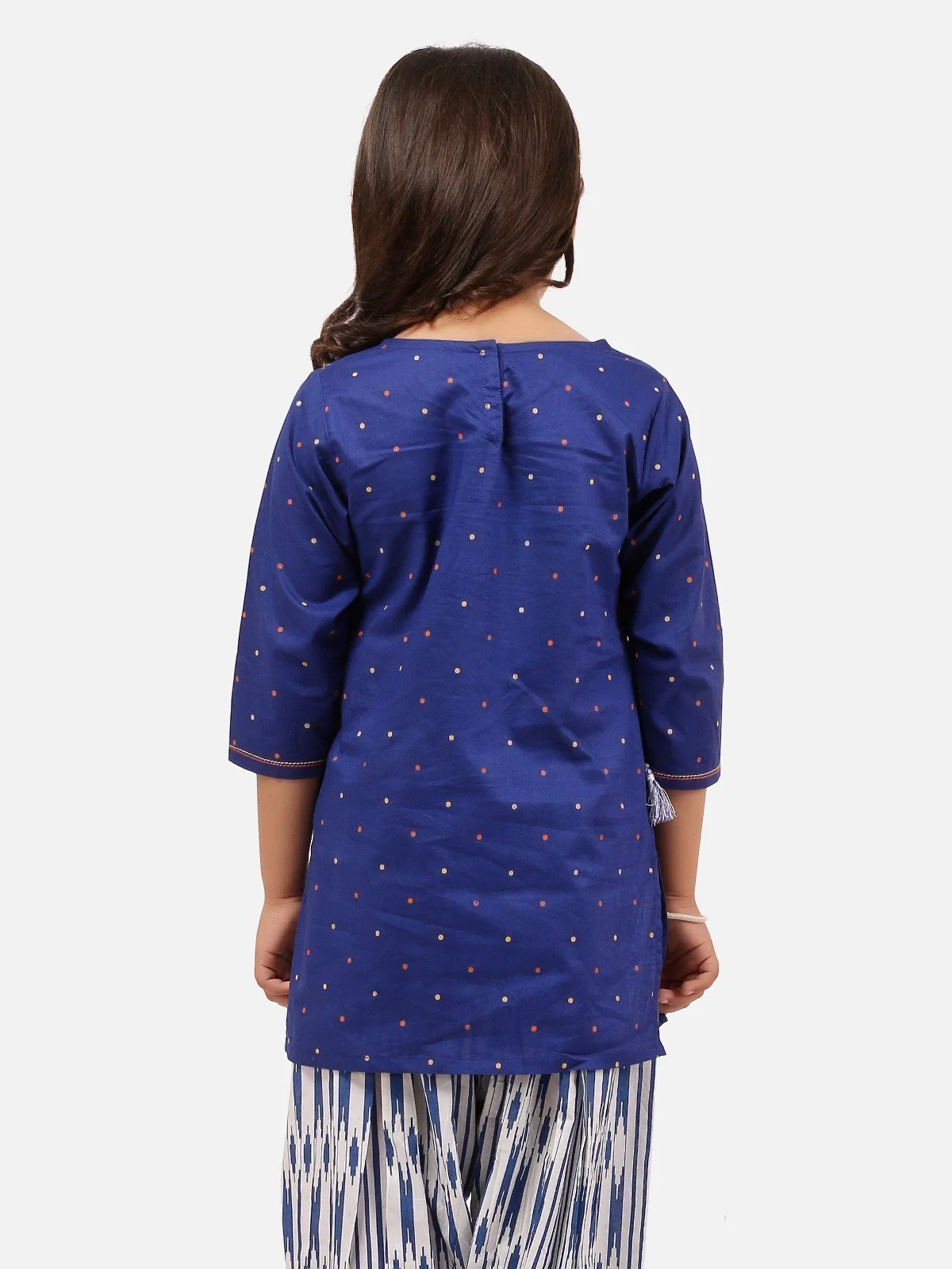 EGTKE20-70192-Girls Embroidered Kurti 2Pc - Navy Blue - Image 3