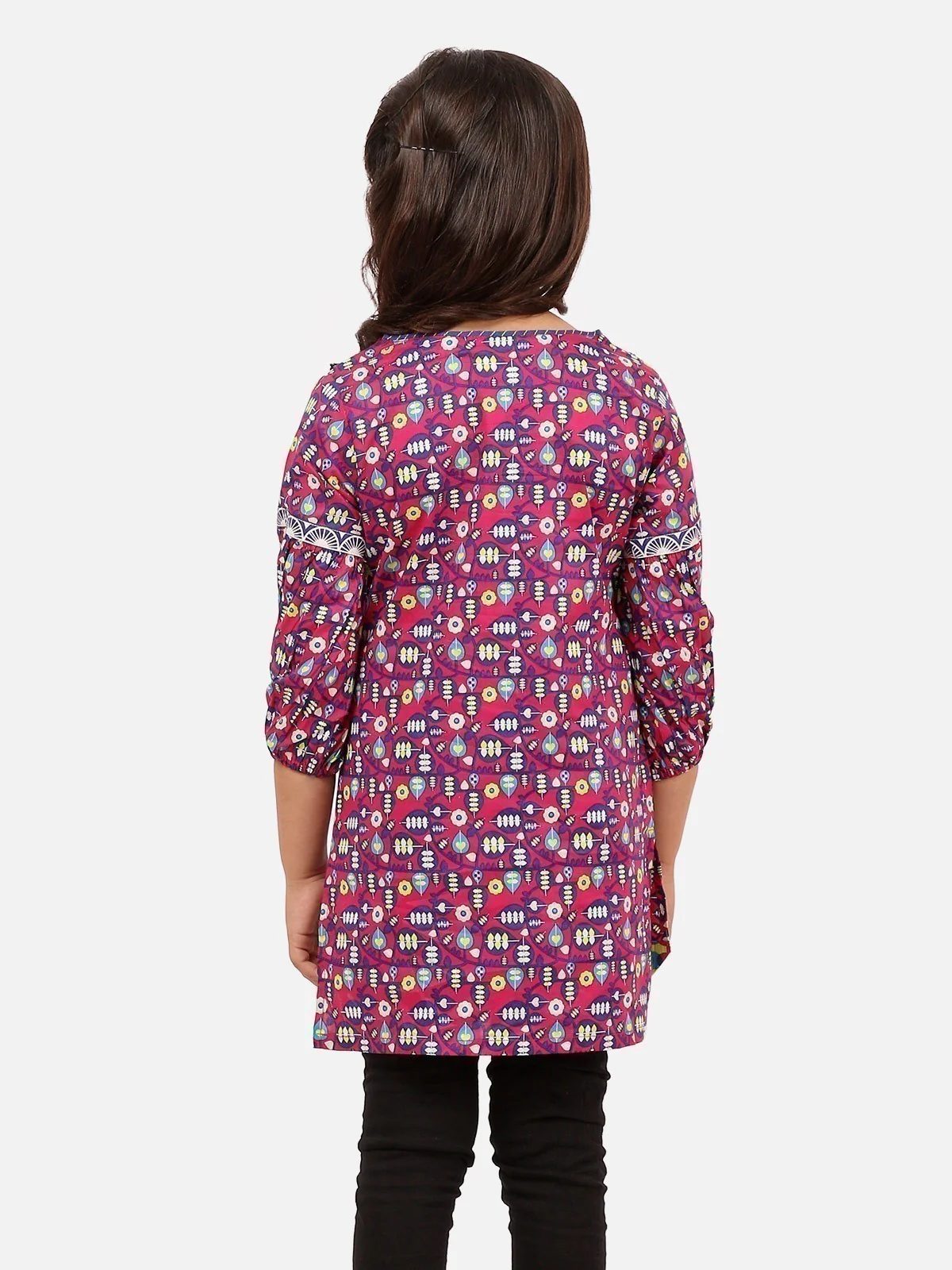 EGTKP20-70175-Girls Printed Kurti -Purple - Image 6