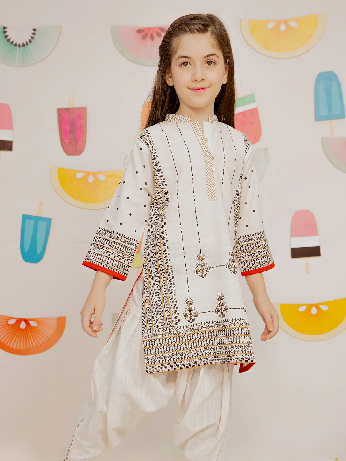 Girl's Off White Pret - EGTKP21-70235 (2-Pcs)