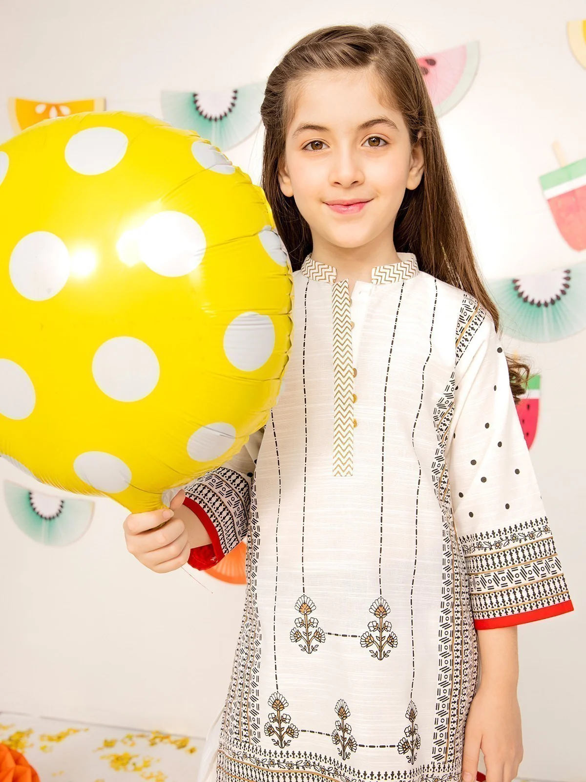 Girl's Off White Pret - EGTKP21-70235 (2-Pcs) - Image 2