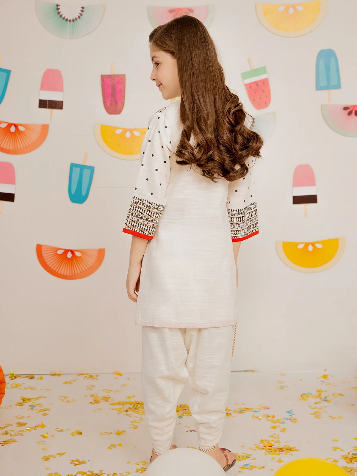 Girl's Off White Pret - EGTKP21-70235 (2-Pcs) - Image 3
