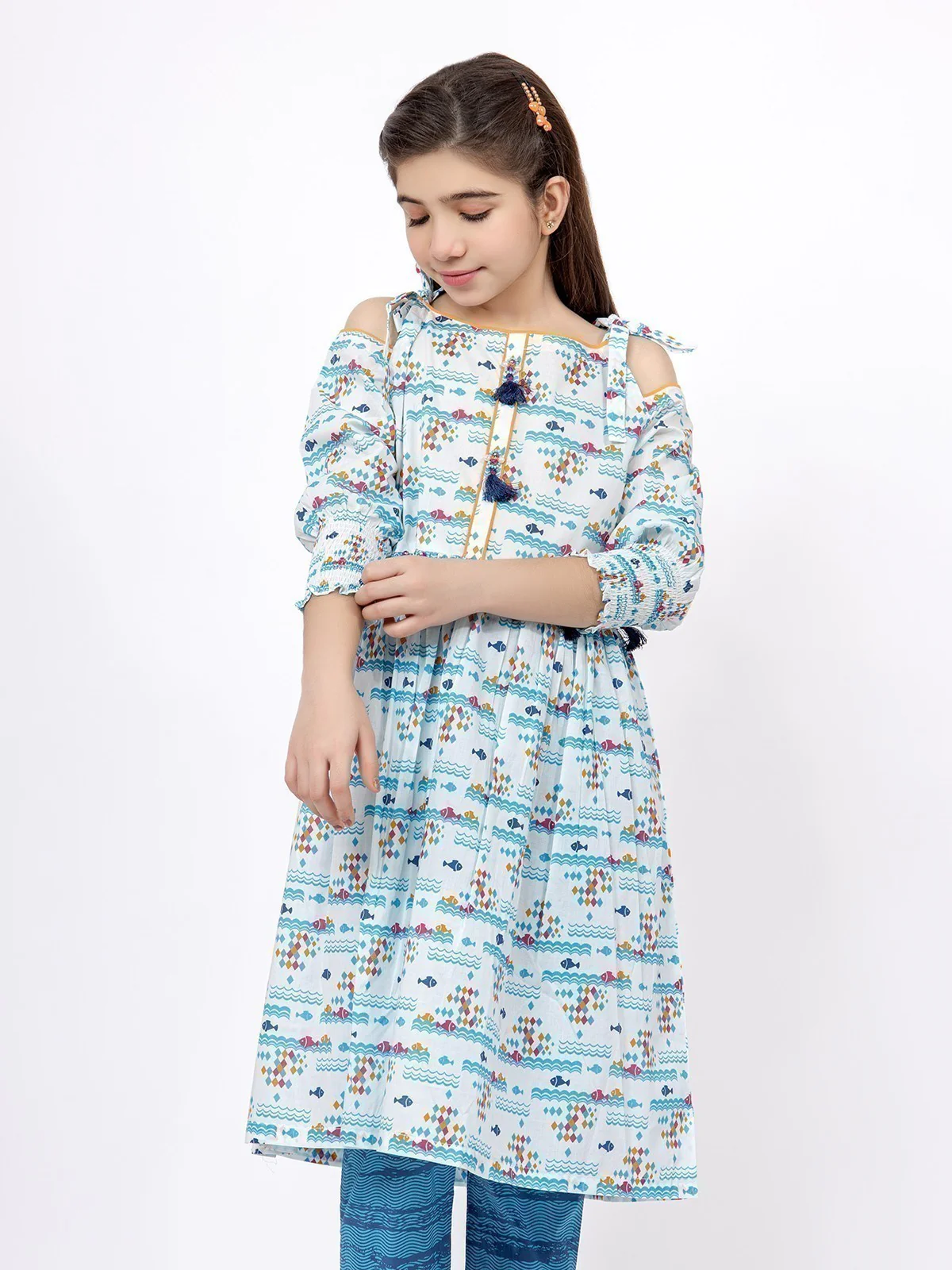 Girl's White & Blue Pret - EGTKP21-70286 (2-Pcs) - Image 3