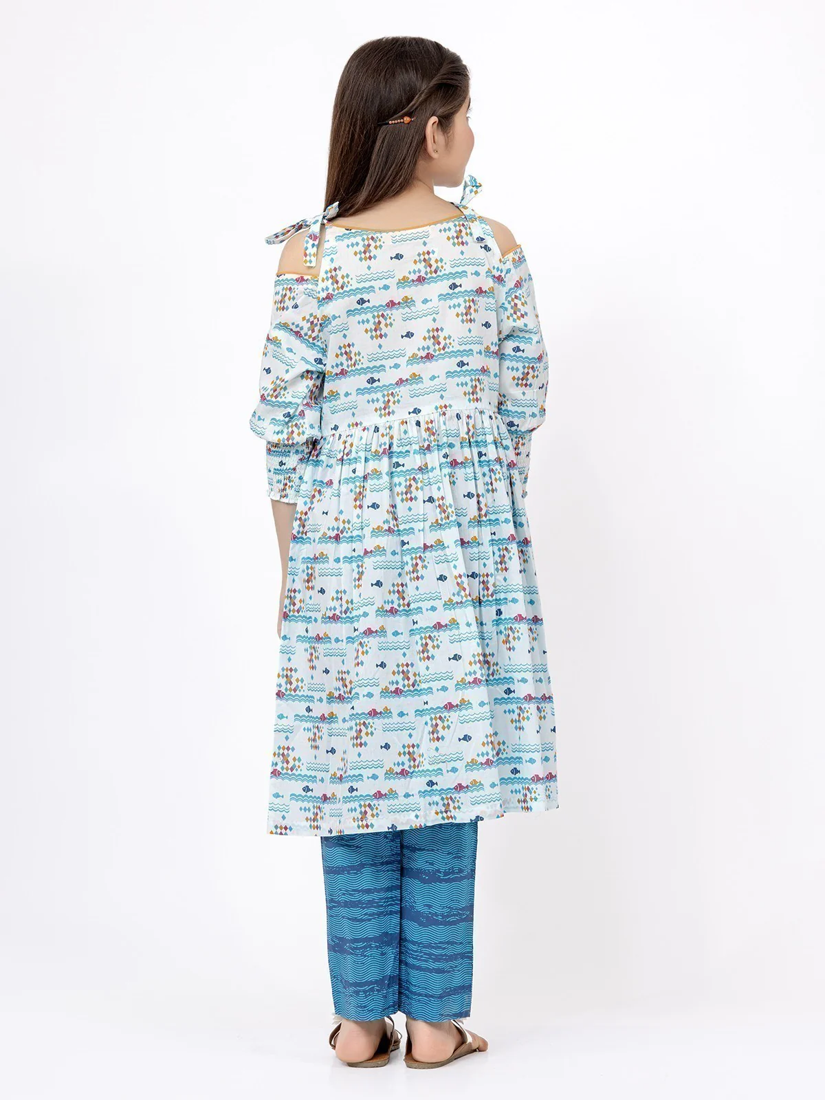 Girl's White & Blue Pret - EGTKP21-70286 (2-Pcs) - Image 4