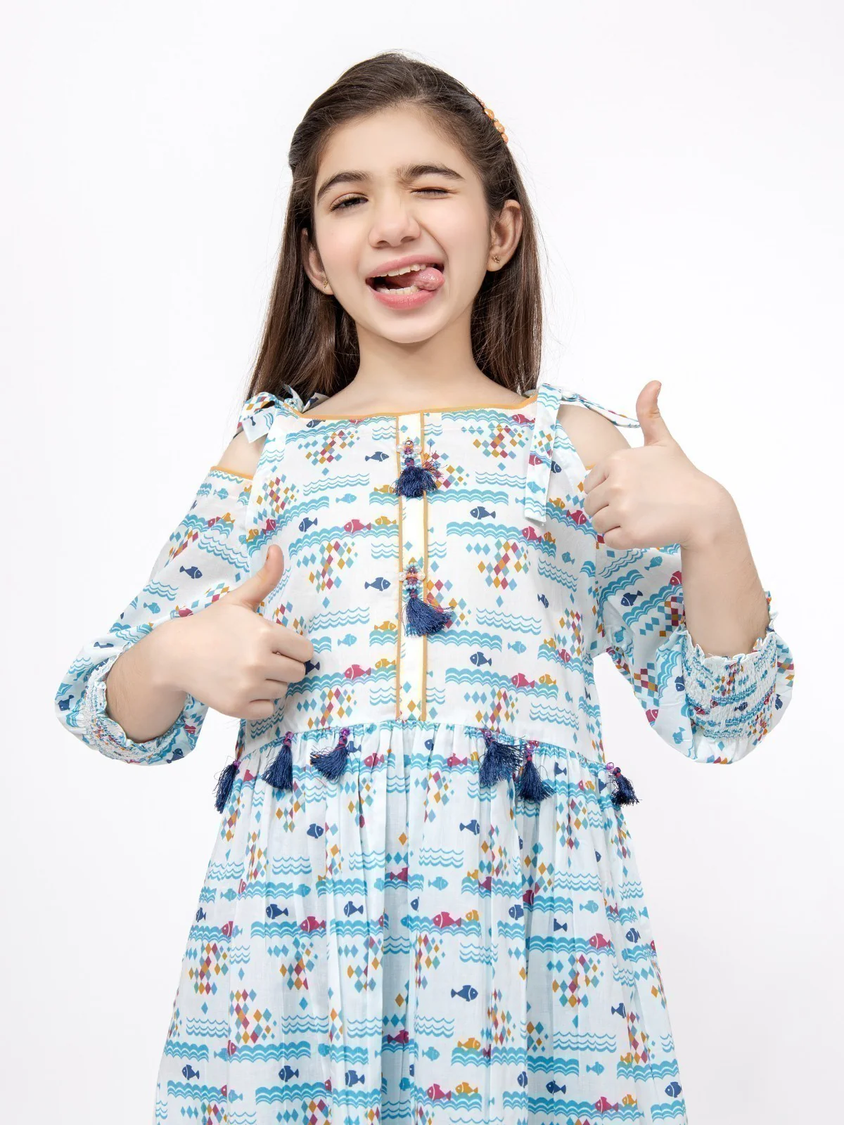 Girl's White & Blue Pret - EGTKP21-70286 (2-Pcs) - Image 6