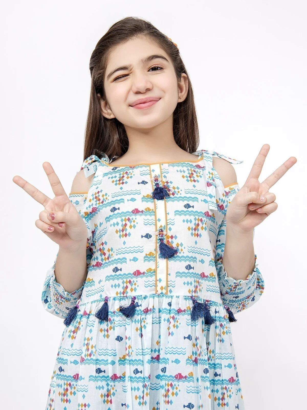 Girl's White & Blue Pret - EGTKP21-70286 (2-Pcs) - Image 7