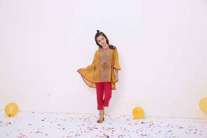 Girl's Golden Pishwas - EGTP19-22115 - Image 2