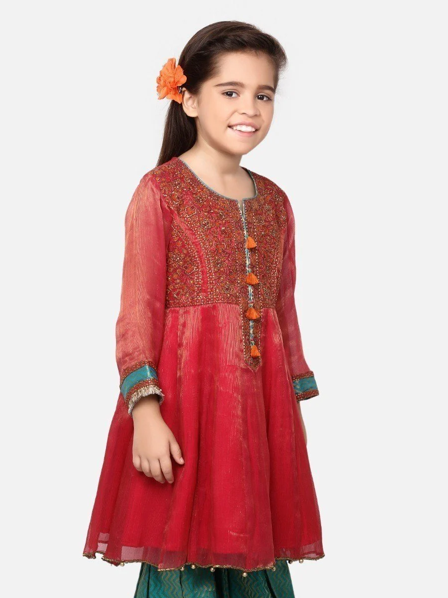 Girl's Bright Pink Pishwas - EGTP19-22119 - Image 2