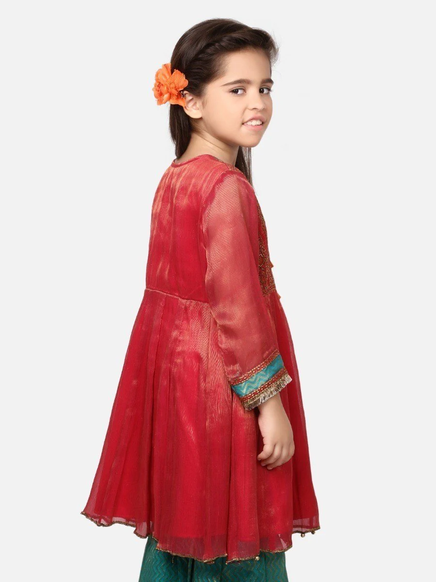 Girl's Bright Pink Pishwas - EGTP19-22119 - Image 3