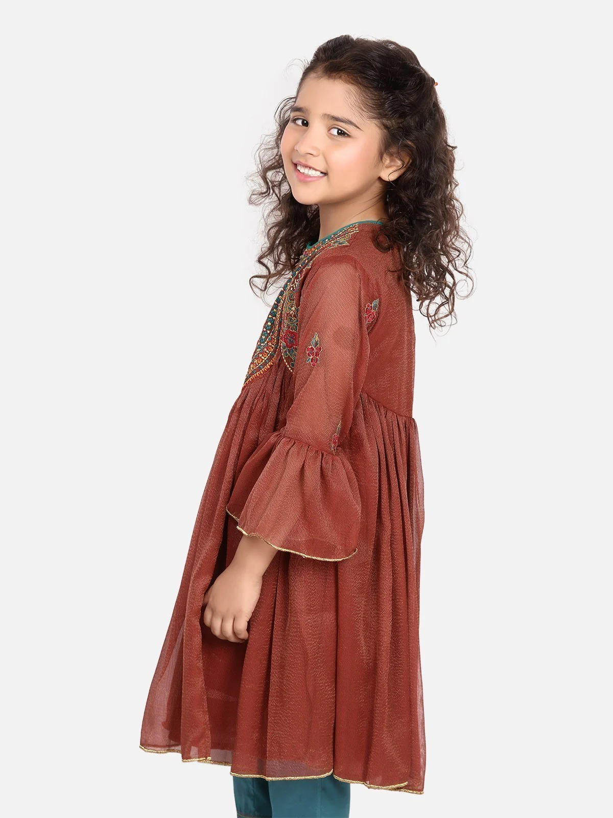Girl's Rustic Brown Pishwas - EGTP19-22125 - Image 2