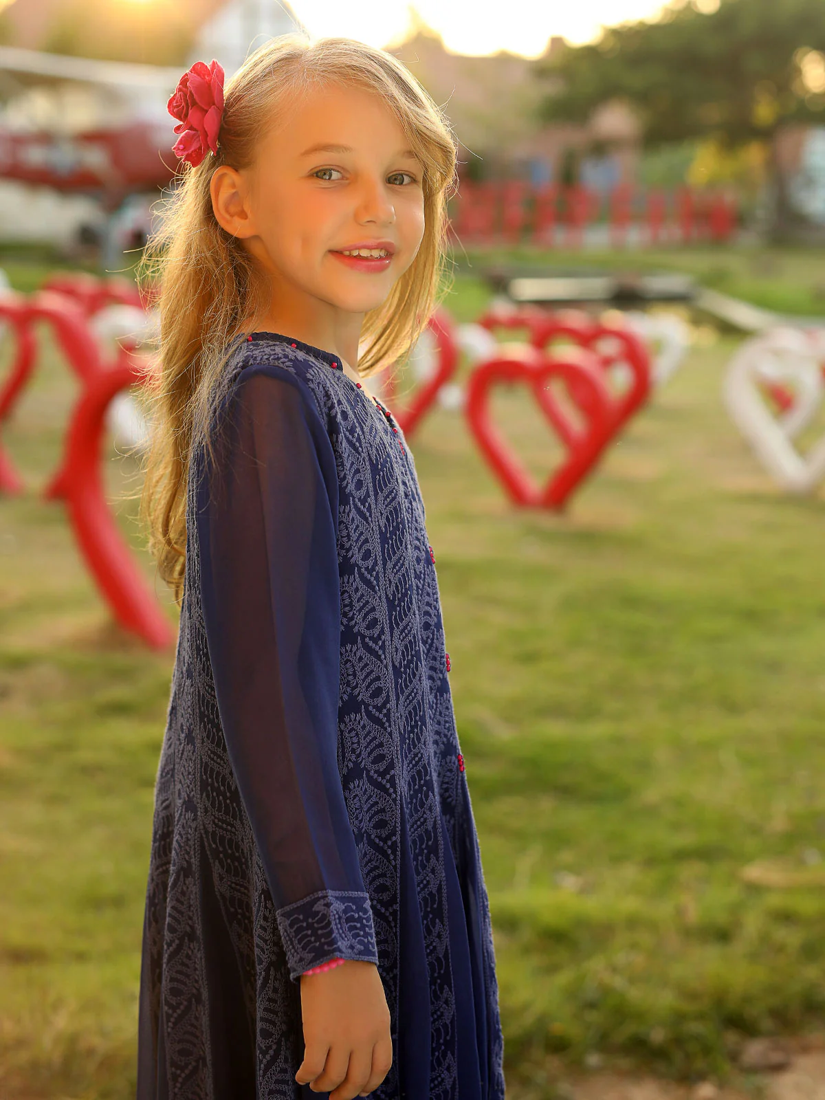 Girl's Blue Pishwas - EGTP19-22126 - Image 2