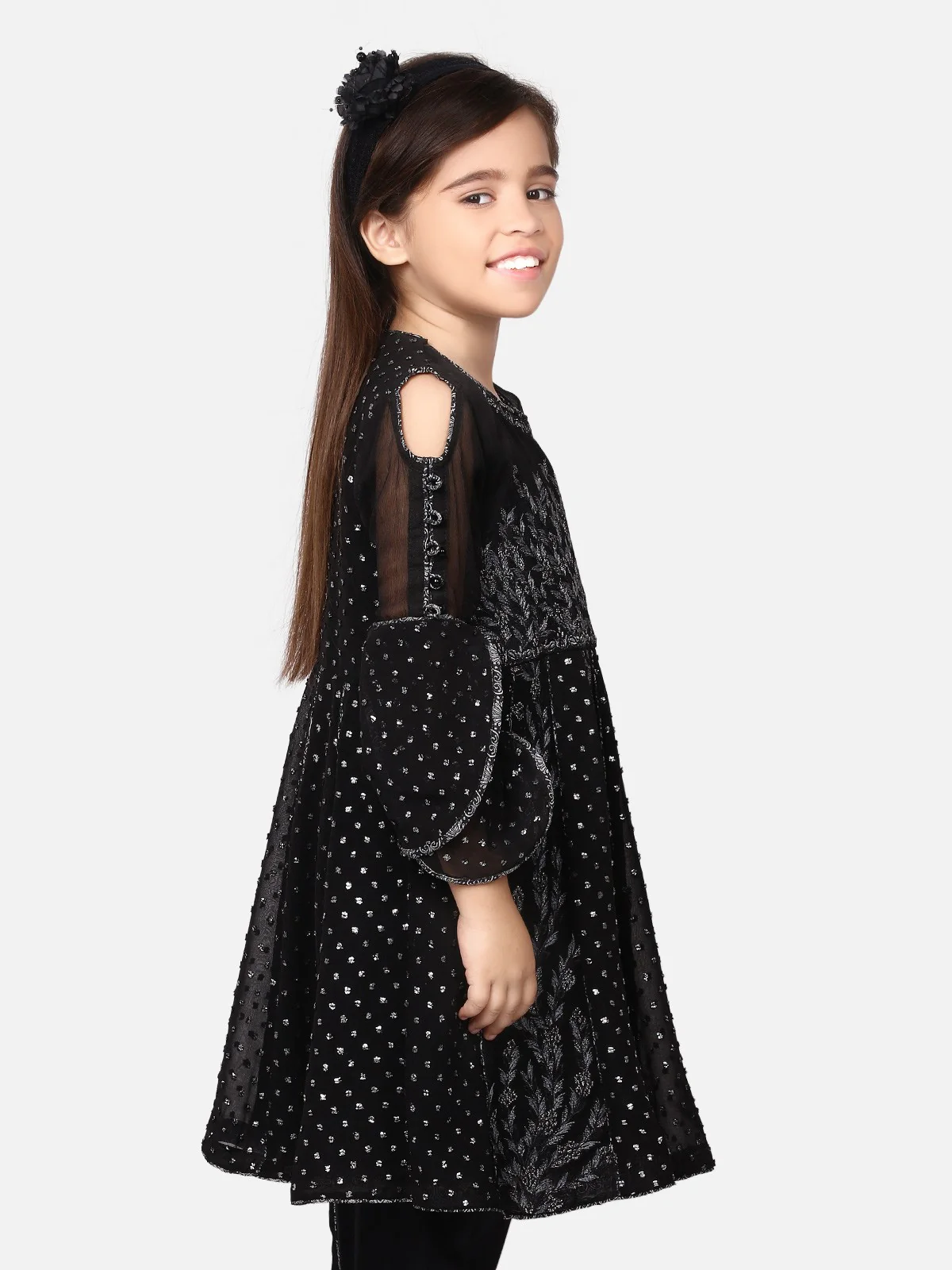 Girl's Black Pishwas - EGTP19-22129 - Image 3