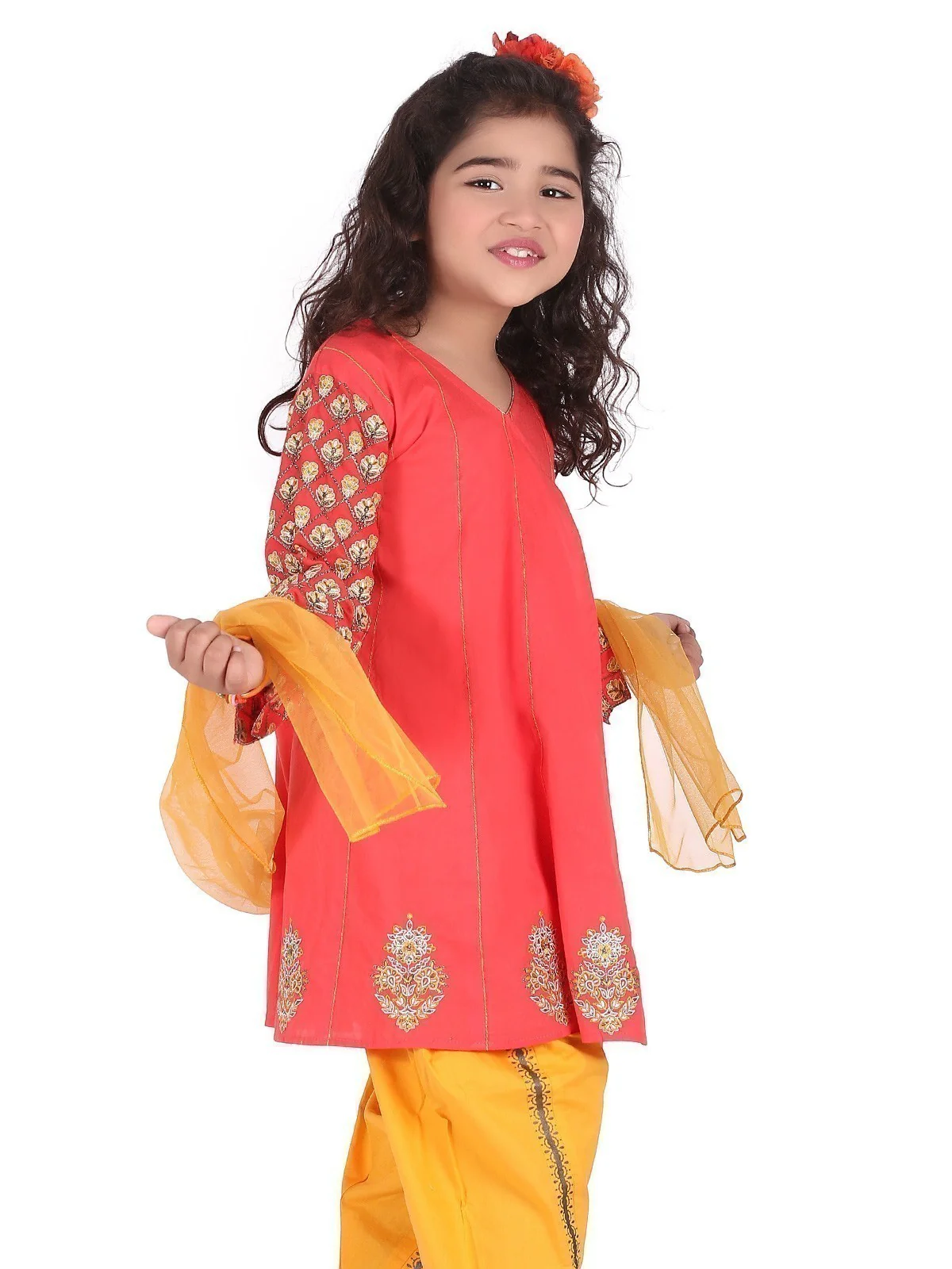 Girl's Coral Pishwas - EGTP20-22131 - Image 2