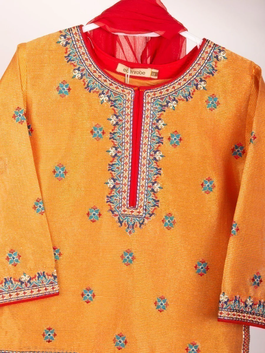 Girl's Golden & Blue Pishwas - EGTP20-22135 - Image 2