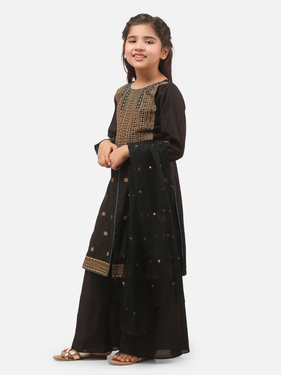 Girl's Black Pishwas - EGTP20-22154 - Image 2